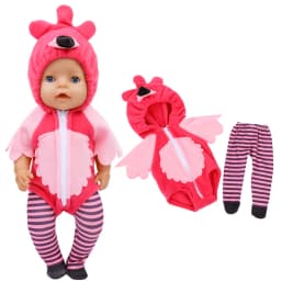 Baby Doll Rompers Slippers for 18 Inch Girl Doll Clothes Unicorn Pajama Set for Toys Doll Wear