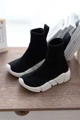 BJD/SD Doll Shoes Toys High-top Knitted Upper Cute Casual Black White Thick Soft-soled High boots 1/3 1/4 Gifts Doll Accessories