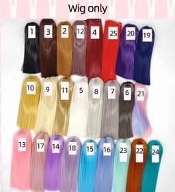 BJD doll hair wigs fashion bangs Long straight hair red black for 1/3 1/4 1/6 1/8 SD DD MSD YOSD BJD doll wig doll accessories