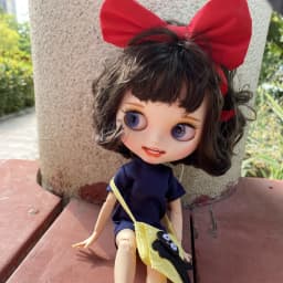 ICY DBS Blyth Doll outfit dress dress white shirt black pants red bow toy clothes
