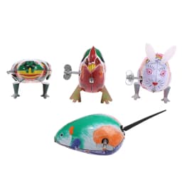 Kids Classic Iron Wind Up Toy Frog Rabbit Rooster Mouse Action Figures Toy For Children Kids Classic Toy