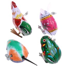 Kids Classic Iron Wind Up Toy Frog Rabbit Rooster Mouse Action Figures Toy For Children Kids Classic Toy