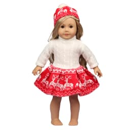 43 Cm Baby New Born Doll Clothes Wool Cute Santa Claus, Tree, Elk Christmas Clothes Suit For American 18 Inch Girl Doll Toy Gift