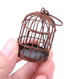 Micro Landscape Dollhouse Miniature Furniture Metal Bird Cage For Dollhouse Decor Dollhouse Birdcage Home Decoration
