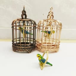 Micro Landscape Dollhouse Miniature Furniture Metal Bird Cage For Dollhouse Decor Dollhouse Birdcage Home Decoration
