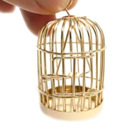 Micro Landscape Dollhouse Miniature Furniture Metal Bird Cage For Dollhouse Decor Dollhouse Birdcage Home Decoration