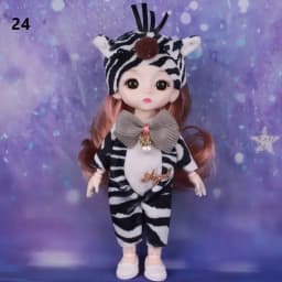 Cute Lace Doll Dress Top Jumpsuit Cartoon Animals Miniature Hat Suit For Ob11 16~17cm Doll Clothes Accessories