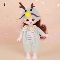 Cute Lace Doll Dress Top Jumpsuit Cartoon Animals Miniature Hat Suit For Ob11 16~17cm Doll Clothes Accessories