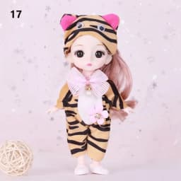 Cute Lace Doll Dress Top Jumpsuit Cartoon Animals Miniature Hat Suit For Ob11 16~17cm Doll Clothes Accessories