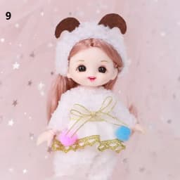 Cute Lace Doll Dress Top Jumpsuit Cartoon Animals Miniature Hat Suit For Ob11 16~17cm Doll Clothes Accessories
