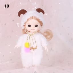 Cute Lace Doll Dress Top Jumpsuit Cartoon Animals Miniature Hat Suit For Ob11 16~17cm Doll Clothes Accessories