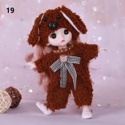 Cute Lace Doll Dress Top Jumpsuit Cartoon Animals Miniature Hat Suit For Ob11 16~17cm Doll Clothes Accessories