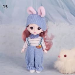 Cute Lace Doll Dress Top Jumpsuit Cartoon Animals Miniature Hat Suit For Ob11 16~17cm Doll Clothes Accessories