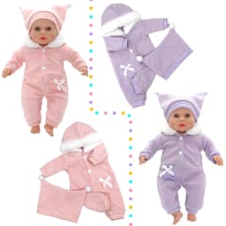 Baby Doll Clothes Red Hooded Clothes Pants Shirt Fit for 43cm Baby Reborn Dolls Boy Clothes for 18' Girl Doll Suit