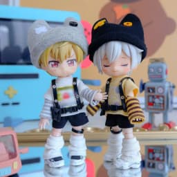 OB11 Clothes Hat Short Sleeve T-Shirt Shorts Socks Cute Suit Shoes for Molly, Bitsu11, YMY, GSC Body, 1/12bjd Doll Accessories