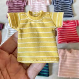 1PCS 1/6 Blyth Clothes,Pure Cotton Stripe T-shirt for azone ob24 pullip blyth 1/6 doll clothes accessories