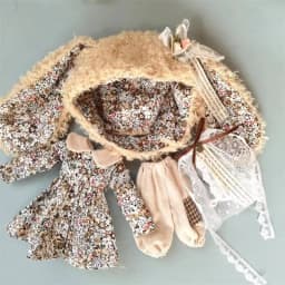 Handmade Doll Skirt Dress With Big Ear Rabbit Hat Doll Floral Patterned Dress For Blythes Ymy Licca Azones Ob24 Ob27 Fr Doll