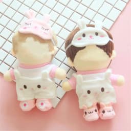 20CM Doll Clothes Tops Cute Bear Overall Soft Eyeshade Mask Rabbit Ear Mini Shoes For Korea Idol Dolls Accessories