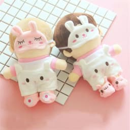 20CM Doll Clothes Tops Cute Bear Overall Soft Eyeshade Mask Rabbit Ear Mini Shoes For Korea Idol Dolls Accessories