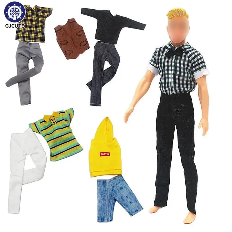 1Set Doll Clothing Ken Doll Daily Wear Casual Suit Sweatshirt Pant Dressing For 30cm Barby Doll Sports Men's Clothes Accessories