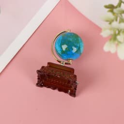 1Pc Mini Metal 1:12 Scale Vintage Blue World Globe Miniature Dollhouse Furniture Living Room Reading Room Decor Accessories