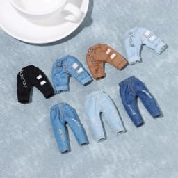 Bjd Doll Clothes 1/12 Fashion Chain Pants Rivet Hoodies PU Trousers Tops Jacket Obitsu11 Ob11 Doll Clothes Accessories Toys