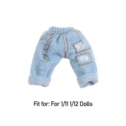 Bjd Doll Clothes 1/12 Fashion Chain Pants Rivet Hoodies PU Trousers Tops Jacket Obitsu11 Ob11 Doll Clothes Accessories Toys