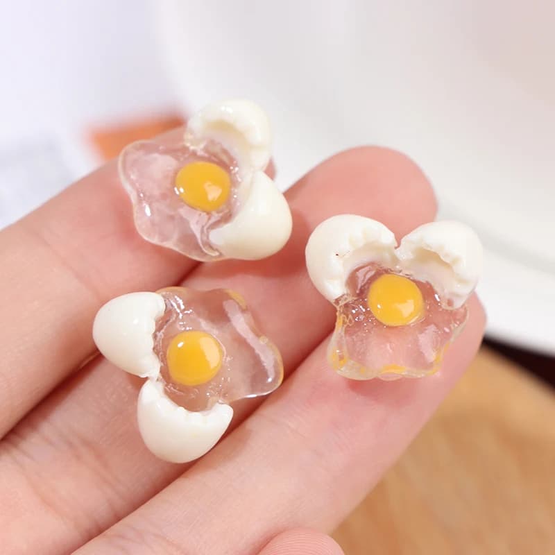 5Pcs 1:12 Miniature Dollhouse Mini Broken Egg Model DIY Kitchen Accessories For Doll House Decor Kids Pretend Play Toys
