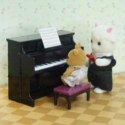 1:12 Miniature Piano Dollhouse Accessories, Mini Simulation Piano Replica With Stool And Music Score Black Photo Props Birthda