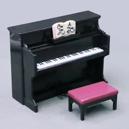 1:12 Miniature Piano Dollhouse Accessories, Mini Simulation Piano Replica With Stool And Music Score Black Photo Props Birthda