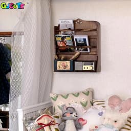 1/6 1/12 Dollhouse Miniature Bookcase Storage Rack Mini Wood Cherry Display Shelf Cabinet Cupboard Doll House Furniture Model