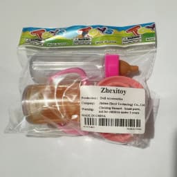 Zhexitoy Disappearing Dolls Feeding Bottles Sets including Nipple、Milk and Juice Bottle, Baby Doll Accessories, Kids Gifts