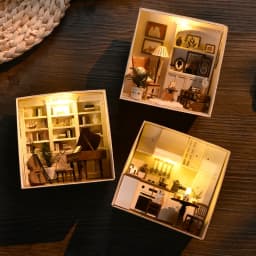 Wooden Mini Doll Hous DIY Kit for Making Room Toys Home Bedroom Decoration with Furniture Kit with LED for Home Decoration Gifts