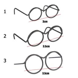 5Pcs Retro Black Metal Lensless Round Eyeglasses Doll Glasses Frame For Bjd Fashion Plush Toy Glasses Dolls Accessories Kids Toy