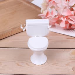 1PC Dollhouse Miniature Vintage Bathroom Modeling White Toilet Furniture Accessories For Doll House Decor Kids Toys Gift