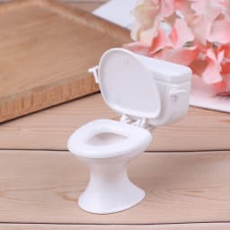 1PC Dollhouse Miniature Vintage Bathroom Modeling White Toilet Furniture Accessories For Doll House Decor Kids Toys Gift