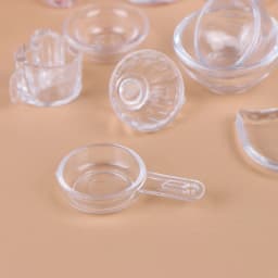 17Pcs/Set 1:12 Dollhouse Miniature Transparent Tableware Set Model Kitchen Accessories For Doll House Decor Pretend Play Toys