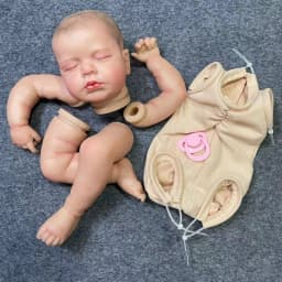 19Inch Already Painted Reborn Doll Kit LouLou Sleeping 3D Painted Skin High Quality Unassembled Handmade Reborn Baby Doll Parts