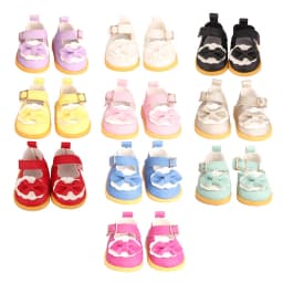 14inch PU Leather Bow Doil Doll Mini Shoes 5cm Sequin Wear For 20cm Toys American Dolls Girl's Gift