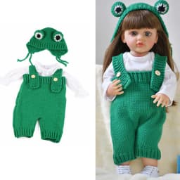 Doll Clothes for 55cm Baby Doll 22inch Doll's Clothing Sweater Dress Overall DIY Toy Outfit Set for Reborn Dolls Accessories