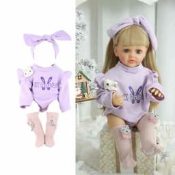 Doll Clothes for 55cm Baby Doll 22inch Doll's Clothing Sweater Dress Overall DIY Toy Outfit Set for Reborn Dolls Accessories