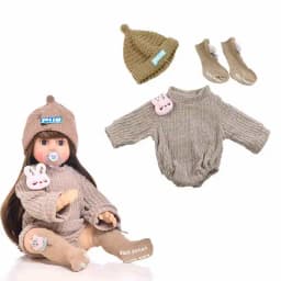 Doll Clothes for 55cm Baby Doll 22inch Doll's Clothing Sweater Dress Overall DIY Toy Outfit Set for Reborn Dolls Accessories