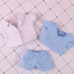 20CM Doll Clothes Cosplay Doctor Surgical Uniform Suit Cotton White Coat Green Blue Tops Pants For Idol Dolls Clothing Accessory