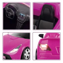 61/1pcs Set Cool 2-Seater Vehicle Pink Car with Stylish Travel Clothes and Accessories for Doll Christmas Gift,Dollhouse