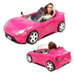 61/1pcs Set Cool 2-Seater Vehicle Pink Car with Stylish Travel Clothes and Accessories for Doll Christmas Gift,Dollhouse