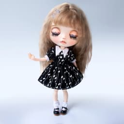 Blyth Dress Vintage Long Dress Strap Casual Denim Skirt Fragmented Flower Skirt for Ymy Licca Azones Ob24 Ob27 Doll Accessories