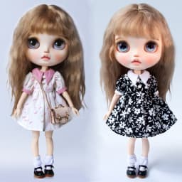 Blyth Dress Vintage Long Dress Strap Casual Denim Skirt Fragmented Flower Skirt for Ymy Licca Azones Ob24 Ob27 Doll Accessories