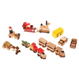 1PC Dollhouse Mini Wooden Car And Train Assembly Accessories Small Ornaments Micro Landscape For Doll House Decor Kids Toys