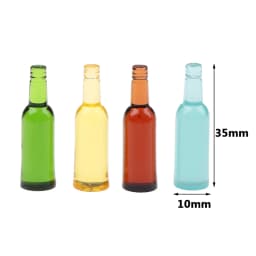 6Pcs 1:12 Dollhouse Miniature Beer Wine Drink Bottle Doll Kitchen Accessories
