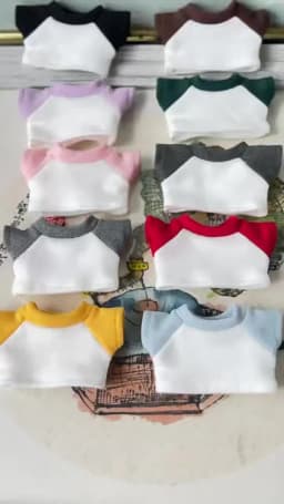 New 10/15/20cm Cotton Doll Clothes Baby Clothes Contrasting Color Patchwork Raglan Sleeves T-shirt Doll Base Shirt